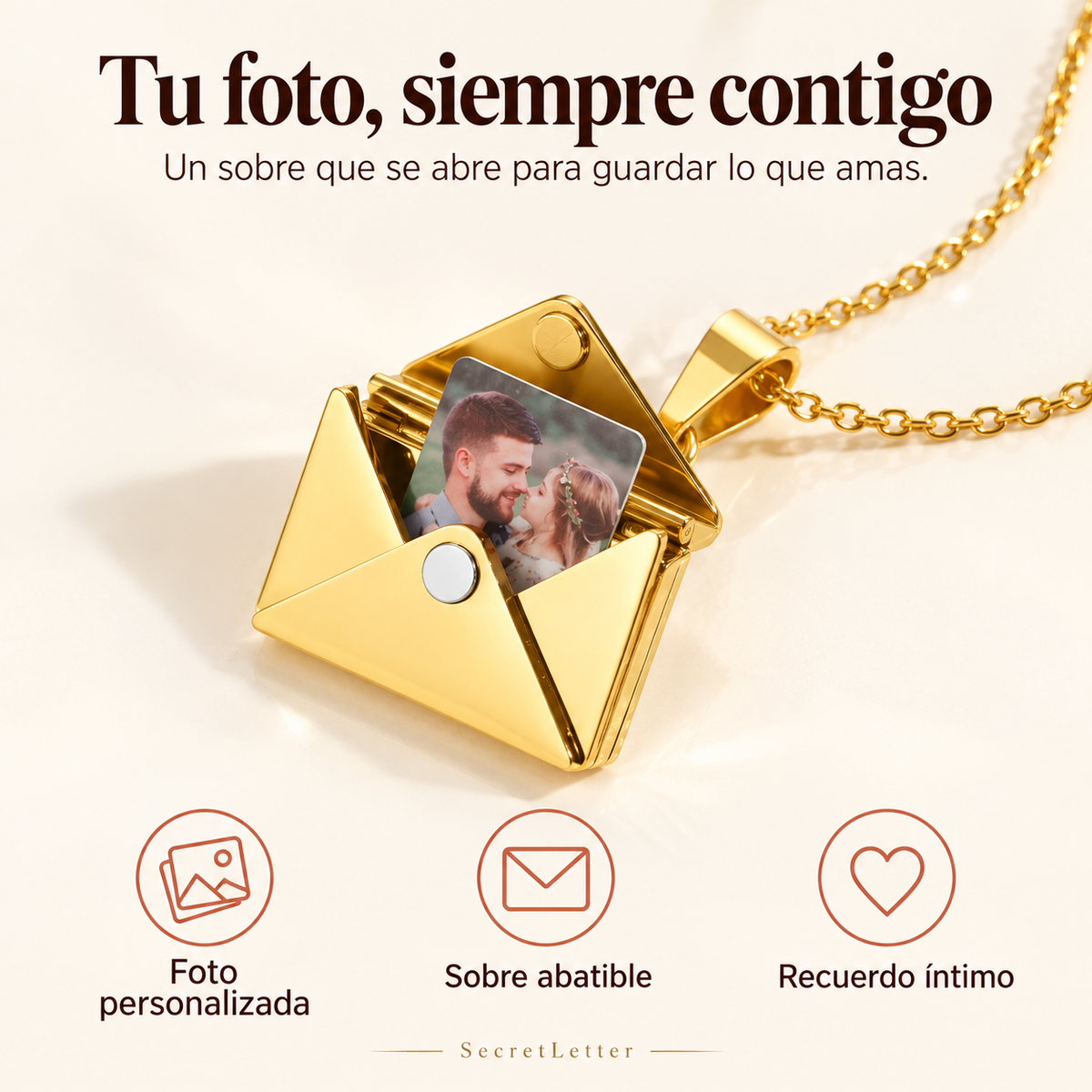 Collar de carta con foto personalizada